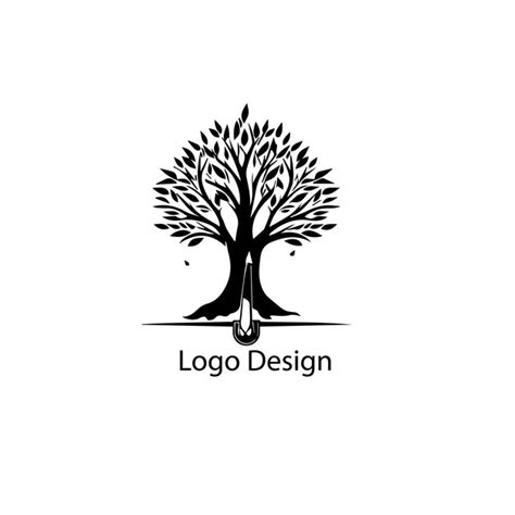 Baum Natur Logo Flaches Symbol Premium Vektor