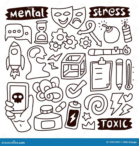 Doodle Collection Set Of Mental Health Element Can Use For Website Etc