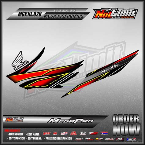 Jual Sticker Striping MEGAPRO PRIMUS Striping Variasi Motor MEGAPRO