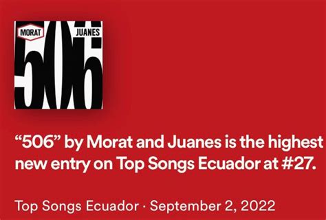 Morat Ecuador 506 on Twitter 506 entró al top 50 en Spotify Ecuador