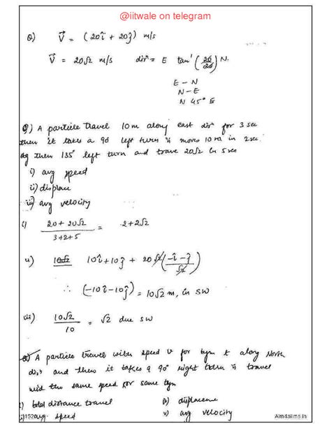 Solution Kinematics Handwritten Notes Studypool