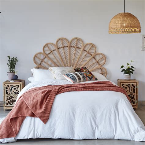 Daisy Natural Rattan Super King Bed Headboard The Rattan Company