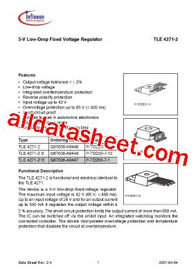 TLE4271 2G Datasheet PDF Infineon Technologies AG