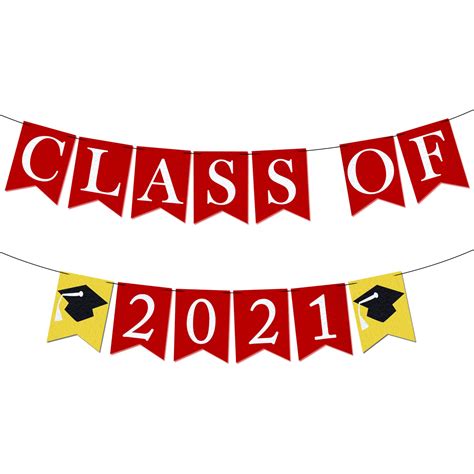 Buy Felt Class Of 2022 Banner Red No Diy Graduation Decorations