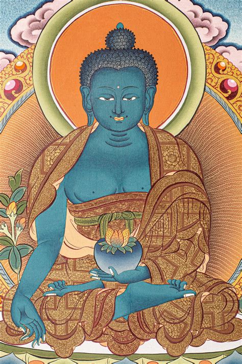 Blue Healing Medicine Buddha Thangka