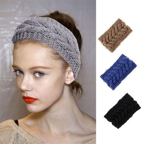 2021 Winter Ear Warmer Headband Women Elastic Wide Knitted Headband