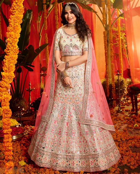 White Pure Organza Embroidered Lehenga Choli Lehengas Ready To Ship Designer Collection