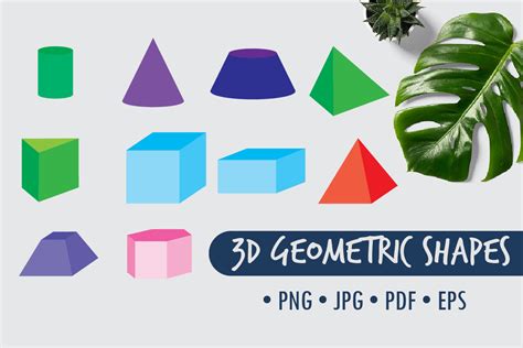 3d Geometric Shapes Clip Art