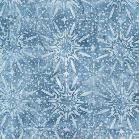 Magical Winter Snowflakes Dusty Blue W Metallic Batik 784626043121