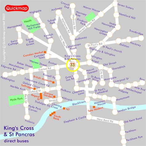 Buses from Kings Cross and St.Pancras Stations | Quickmap