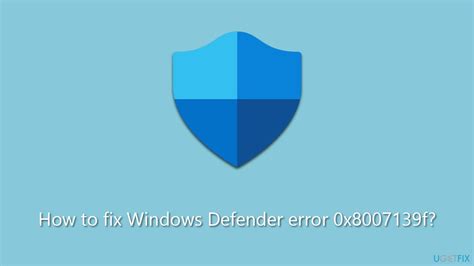 How To Fix Windows Defender Error X F