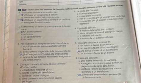 Risolto Iban Emittente E A Indica Con Una Crocetta La Risposta Esatta