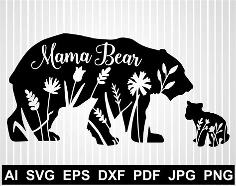 Mama Bear Silhouette SVG