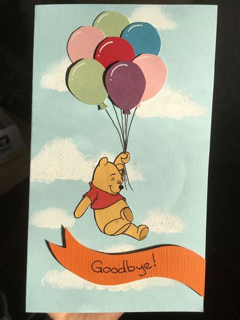 Pooh Bear Goodbye Card Diy Diy Cards For Friends Card Design