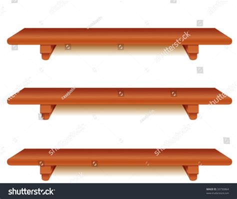 Wood Shelves Wall Group Wide Cherry Stock Vector (Royalty Free ...