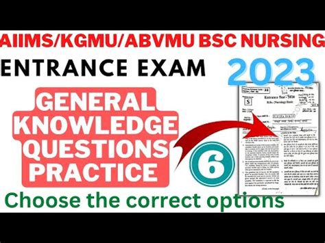 Gk Questions Practice For Aiims Kgmu Abvmu Bsc Nursing Youtube