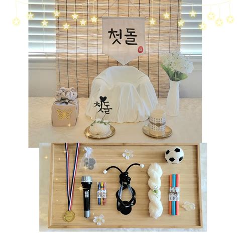 Korean Dohl Table Party Set For 1st Birthday Doljabi Kit Dohl Cake