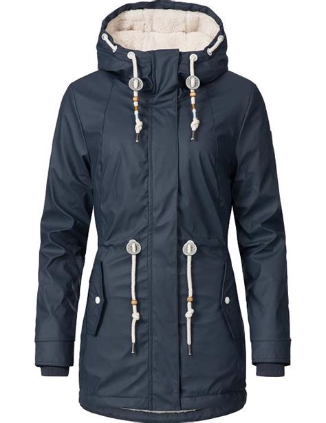 Ragwear Damen Winter Regen Outdoor Jacke Mantel Parka Monadis Rainy