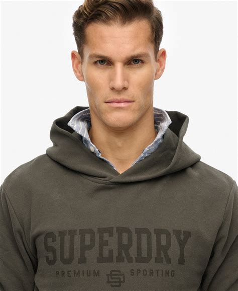 Mens Core Sport Hoodie In Vintage Black Superdry Uk