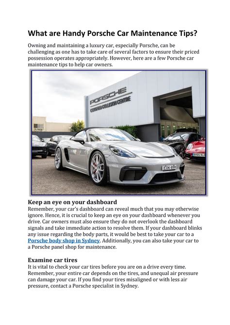 What Are Handy Porsche Car Maintenance Tips By Esrprestige Issuu