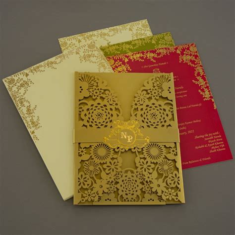 FMC 2154 Laser Cut Designer Wedding Cards 3 Leaflet At Rs 331 Piece In