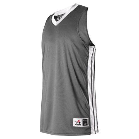 Alleson Athletic Women S Single Ply Basketball Jersey Color Charcoal White Size S