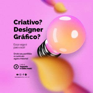 Criativo Designer Gráfico Essa Vaga é Para Você Vagas De Empregos