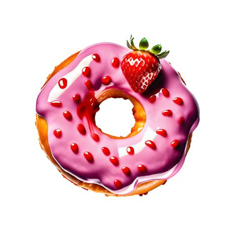 Pink Delicious Donut with Sprinkles on a Transparent Background. AI ...