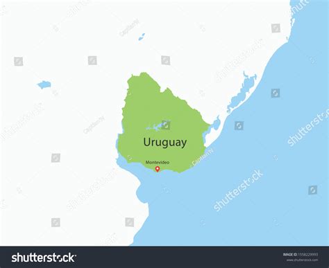 High Detailed Map Uruguay Capital Fully Stock Vector Royalty Free