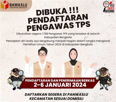 Rekrutmen Pengawas TPS Pemilu Tahun 2024 Panwaslu Kecamatan Se