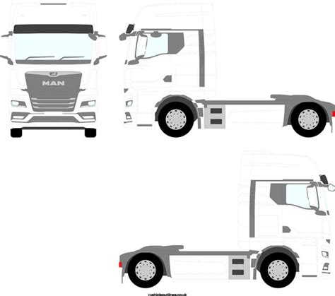 TRACTOR UNITS MAN0021 MAN TGX 2020 Onwards Vehicle Outlines