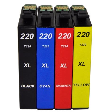 Epson 220XL High Yield Remanufactured Ink Cartridges 4PK 1ea BCMY