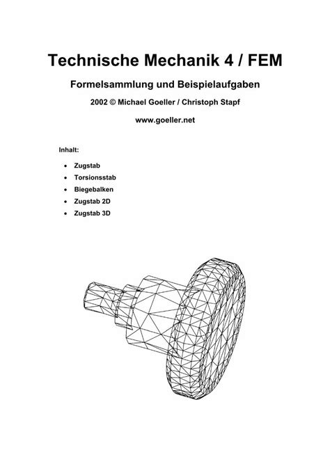 Pdf Technische Mechanik Pdf Filetechnische Mechanik Fem