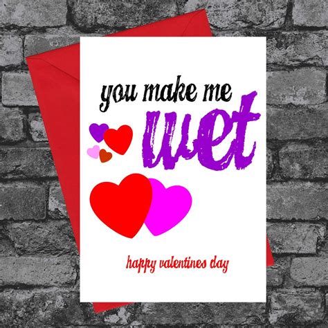 Bc011 You Make Me Wet Funny Rude Valentines Day Card Husband Etsy España