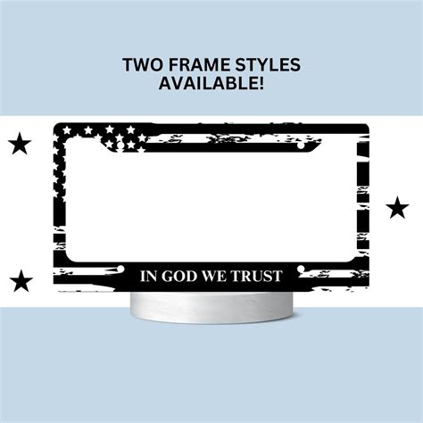 In God We Trust License Plate Frame, Distressed American Flag ...