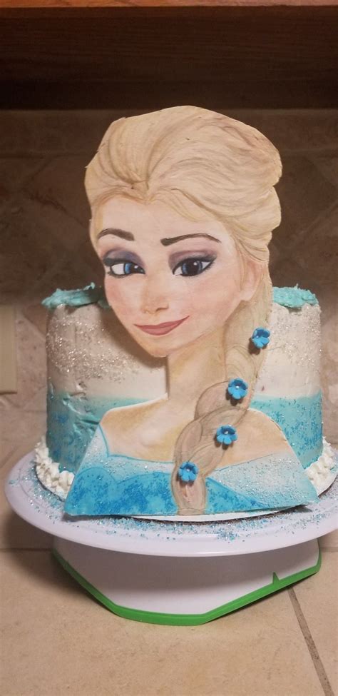 Hand Painted Elsa Cake Elsa Cakes Cake Designs Cake