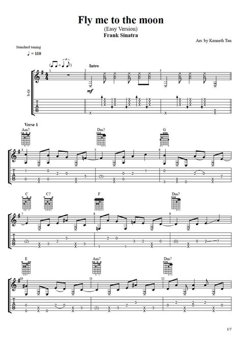 Fly Me To The Moon (Easy Version) | Fingerstyle Guitar | Fingerstyle ...