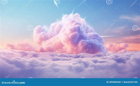 Cloud Background Pastel Cloud Pinkblue Color Stock Illustration