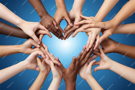 Premium Photo Unity Diversity Partnership As Heart Hands In A Group