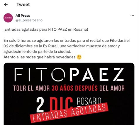 Fito Páez Sumó Una Segunda Fecha A Su Tour En Rosario