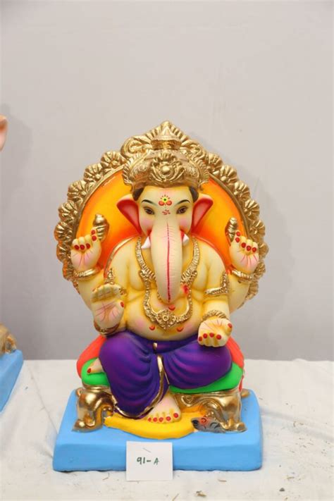 Ganpati Idol Sitting On Chaurang Atharv Eco Friendly Ganesh Idols