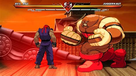 Evil Ryu Vs Juggernaut Highest Level Amazing Fight Youtube