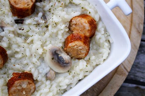 Risotto Met Parmezaanse Kaas Champignons En Kipworst