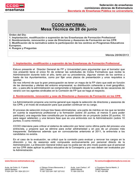 Descarga Nuestro Ccoo Informa Federaci N De Ense Anza De