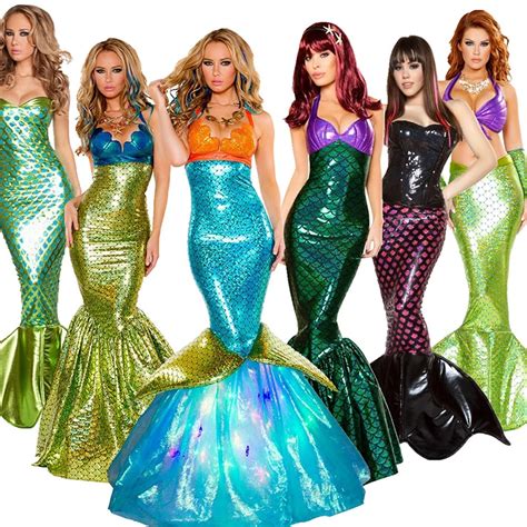 Hot Sale Women Mermaid Costume Halloween Cosplay Mermaid Dress Sexy ...