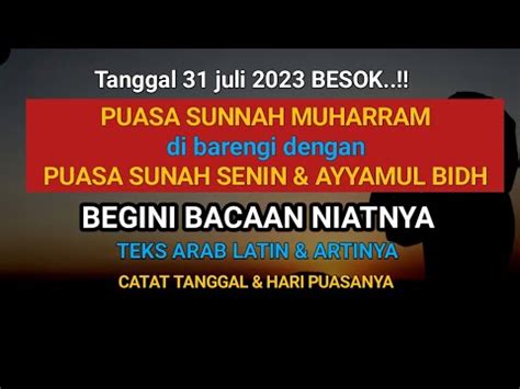 Besok Tanggal Juli Puasa Ayyamul Bidh Sekalian Puasa Senin Dan