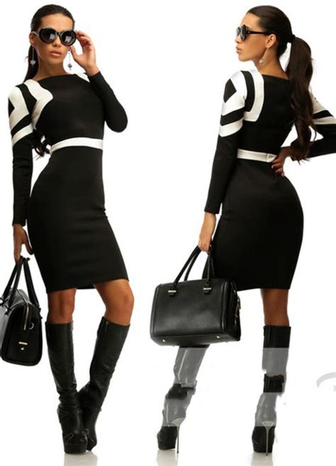 Summer Style 2015 New Urban Women Are Striped Long Sleeved Dress Sexy