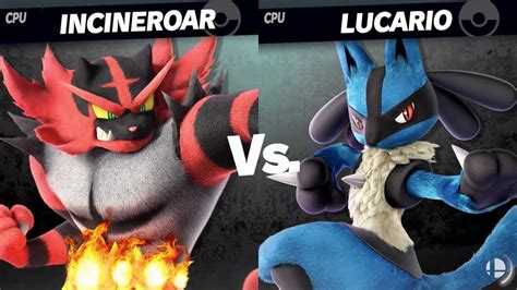 Super Smash Bros Ultimate Incineroar Vs Lucario Fierce Battle