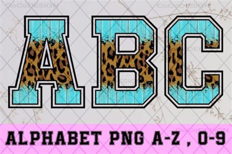 Turquoise Leopard Wood Alphabet Font Graphic By Cocodesign Creative