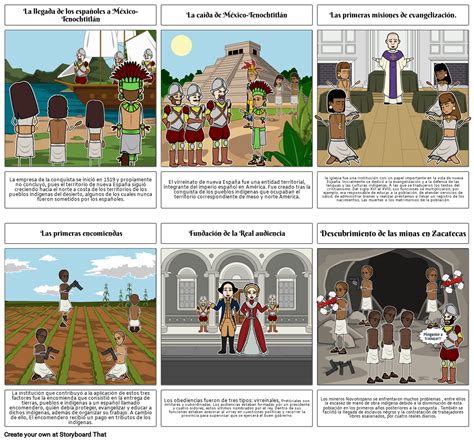 La vida cotidiana en Nueva españa Storyboard by 9c5872fe